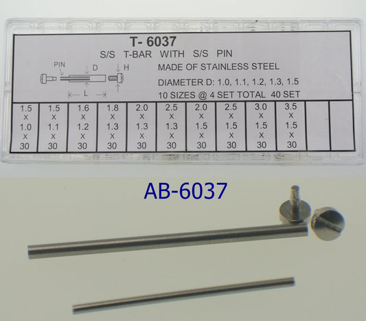 S/S T-BAR WITH PIN, TUBE D1.0-1.5X40