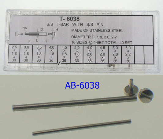 S/S T-BAR WITH PIN TUBE D1.8-2.2x40