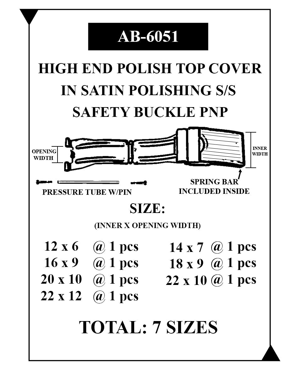 HIGH-END SATIN 3F BUCKLES PACK–7PCS