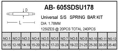 UNI-S/S S-BAR KIT, 1.78 @20X12=240