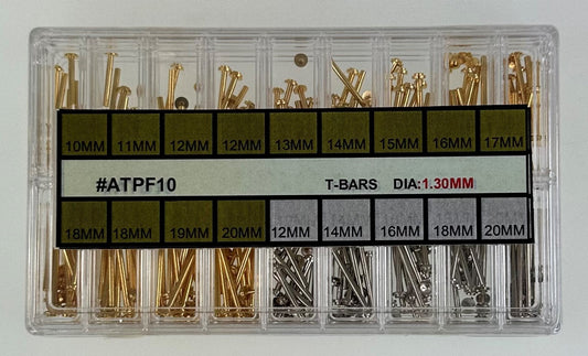 BRASS PUSH FLAT HEAD T-BAR KIT D1.30-180