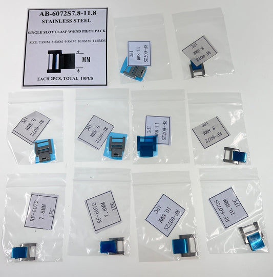 MD SINGLE SLOT BUCKLES W/END PIECES IN S/S