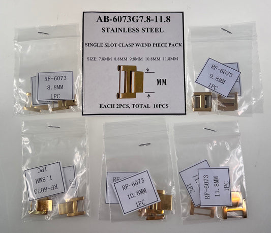 MD SINGLE SLOT BUCKLES W/END PIECES IN IPG