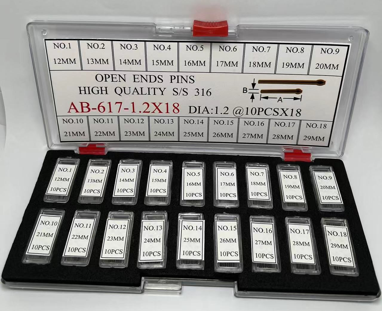 S/S OPEN END PIN KIT DIA 1.2X180 IN BIG BOX