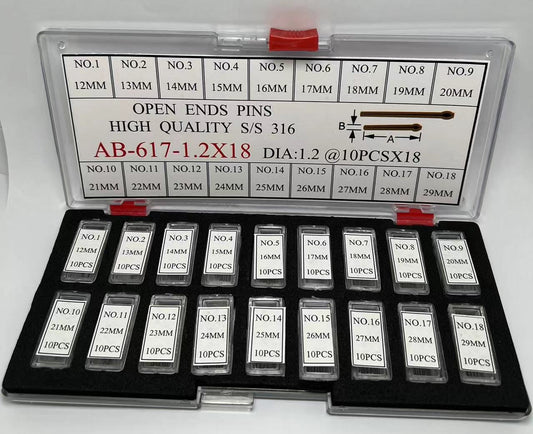 S/S OPEN END PIN KIT DIA 1.2X180 IN BIG BOX