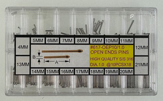 S/S OPEN END PIN KIT DIA 1.0X180