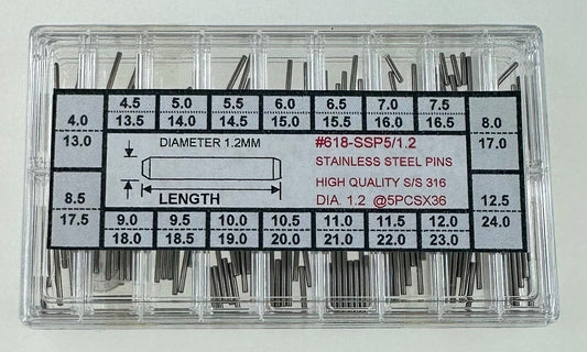 S/S PINS KIT DIA 1.20MM-180 IN STANDARD BOX