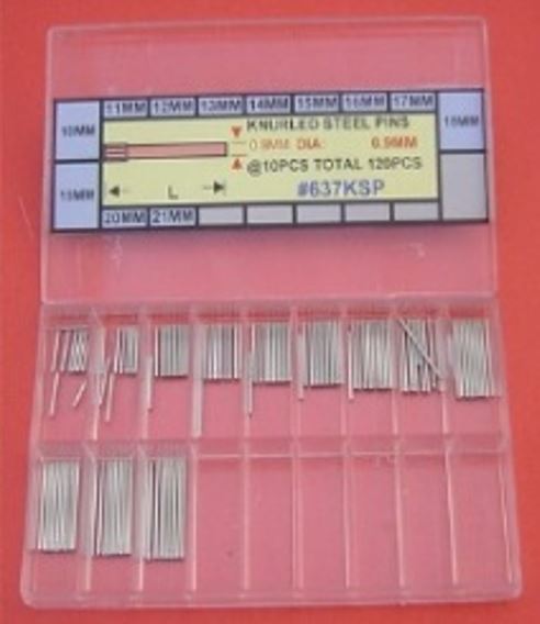 S/S KNURLED PIN KIT D0.9-120 IN STD BOX