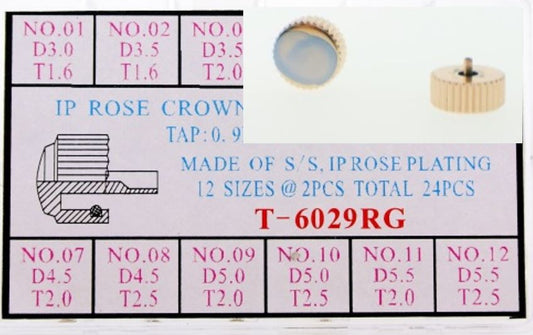 IP ROSE YELLOW S/S CROWN KIT T0.9X2.0P-24PCS