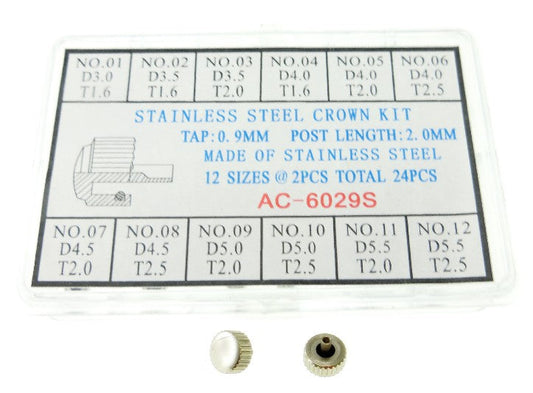 S/S CROWN KIT T0.9 PL2.0 D3.0-5.5 24PCS/SET