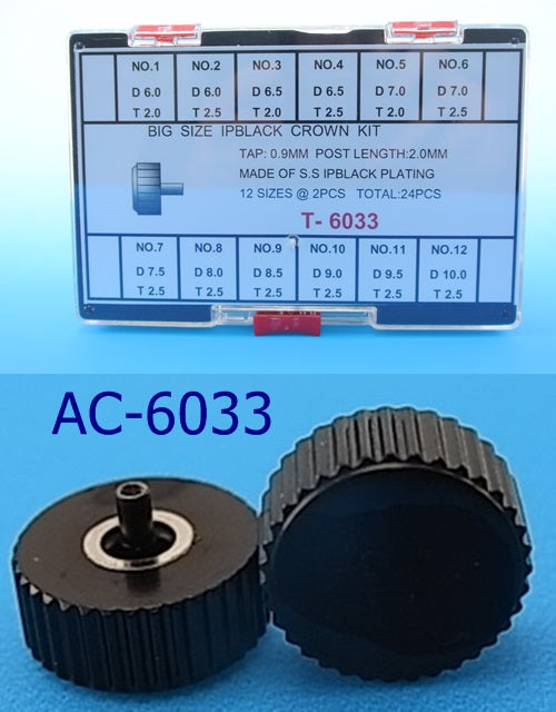 X-LARGE IP BLACK S/S CROWN KIT T0.9XP2.0-24