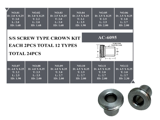 S/S SCREW-TYPE CROWN TUBE 24 PCS