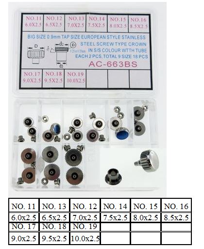 SCREW TYPE BIG SIZE CROWN KIT S/S