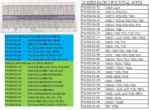 ORIGINAL STEM for TIME MODULE MOVT @2X24