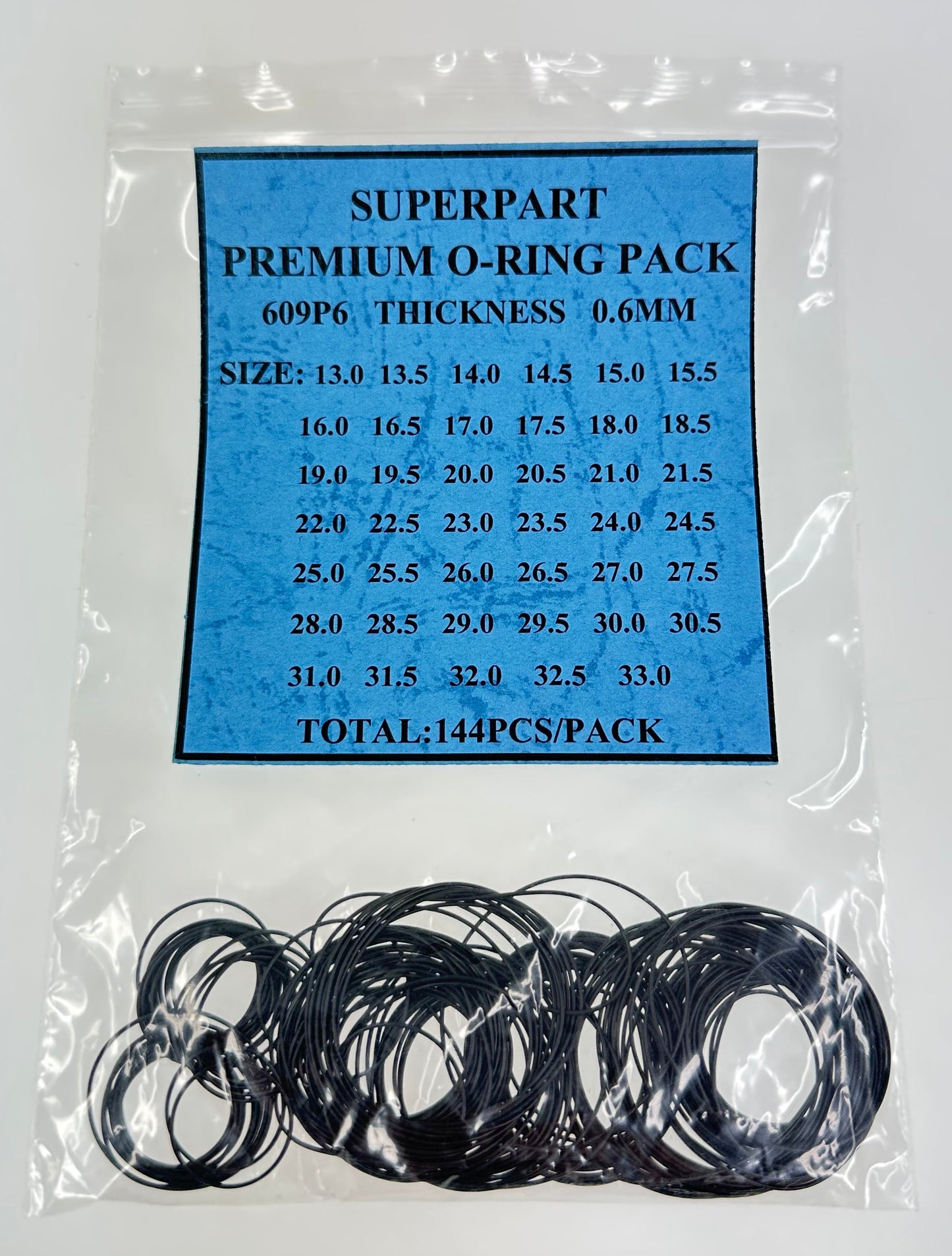 O-RING PACK (144PCS) - DIA. 0.6MM