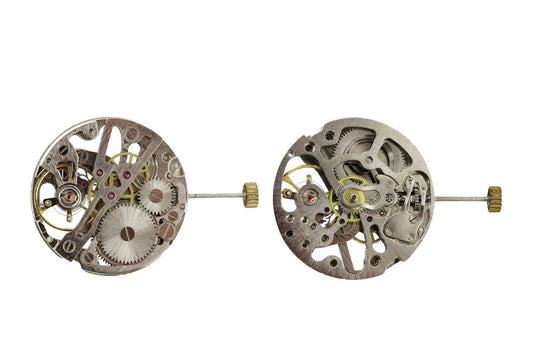 MOVEMENT CHINESE 2650SSZ, SIZE 12''', SILVER PLATED CHINESE MECHANICAL SKELETONIZED AUTOMATIC WIND, 3 HANDS, STANDARD HAND HEIGHT