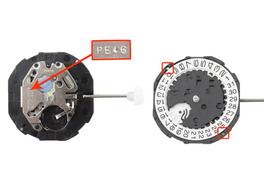 MOVEMENT CHINESE PE46D, SIZE 10 1/2''' , 2 HANDS, STANDARD HAND HEIGHT, DATE AT 3