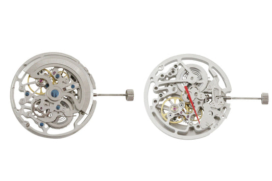 MOVEMENT CHINESE TY2809(3A), SIZE 13 3/4''', SKELETONIZED AUTOMATIC WIND, 3 HANDS, STANDARD HAND HEIGHT