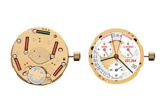 MOVEMENT ETA 251.264 BE POWERDRIVE, SIZE 13 1/4''', 3 HANDS, DATE AT 4 TILT