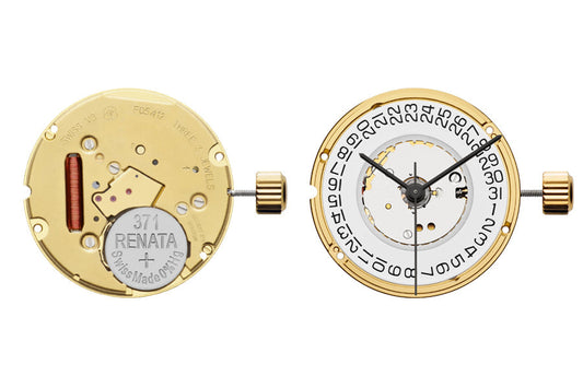 MOVEMENT ETA F05.412 HIGH PRECISION, HEAVY DRIVE, SIZE 10 1/2''', 2 HANDS, DATE AT 3 AIG0 REDUCED