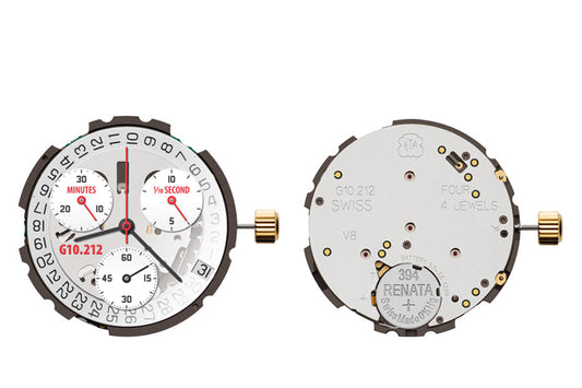 MOVEMENT ETA G10.212 AB POWERDRIVE, SIZE 13 1/4''', 3 HANDS, DATE INDICATOR BLACK/WHITE LEGEND, DATE AT 4 TILT