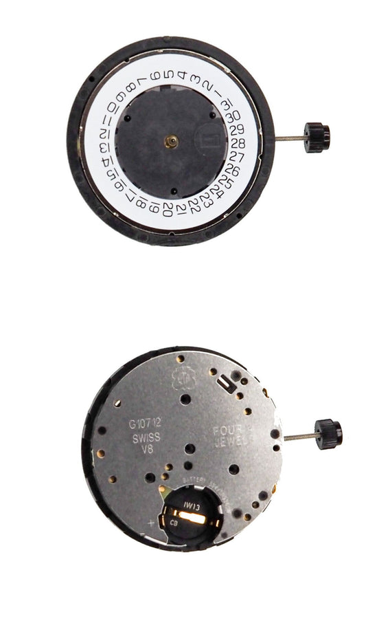 Movement Eta G10.712 Cb Powerdrive, Size 13 1/4''', 3 Hands, Date At 3:30 Tilt