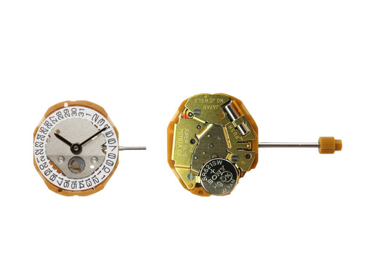 MOVEMENT MIYOTA GL15G, SIZE 6 3/4''' x 8''', 2 HANDS, GILT, STANDARD HAND HEIGHT, DATE AT 6