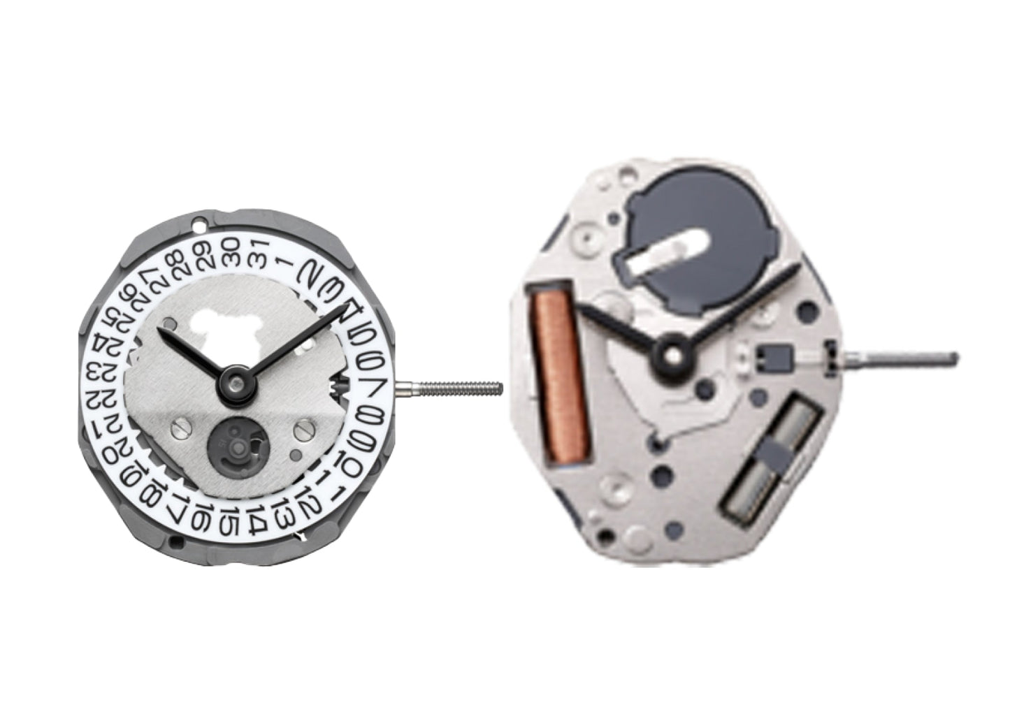 MOVEMENT MIYOTA GL17, SIZE 6 3/4''' x 8''', 2 HANDS,  STANDARD HAND HEIGHT, DATE AT 3