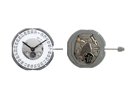 MOVEMENT MIYOTA GM17, SIZE 10 1/2''', 2 HANDS, STANDARD HAND HEIGHT, DATE AT 6