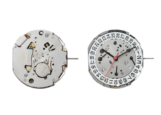 MOVEMENT MIYOTA JP25, SIZE 12 1/2''', 3 HANDS, STANDARD HAND HEIGHT, DATE AT 4.5 TILT