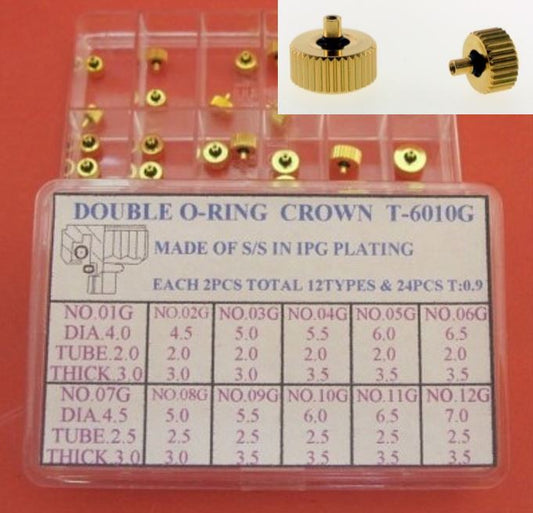 S/S DOUBLE O-RING CROWN KIT T0.9 YELLOW-24