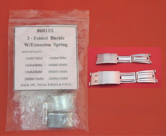 3 FOLD EXTENSION SPRING BUCKLE - 8 PCS