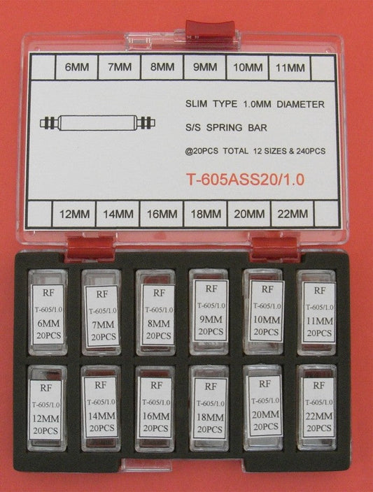 S/S DOUBLE FLANGE SPRING BAR KIT DIA.1.0-240