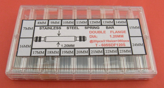 S/S DOUBLE FLANGE SPRING BAR KIT DIA.1.20-360