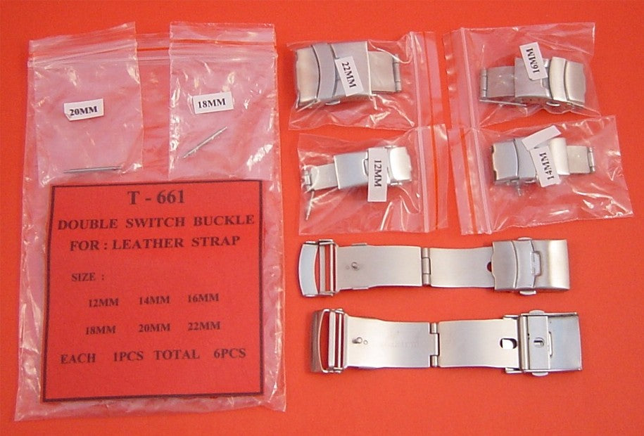 S/S D-SWITCH BUCKLE FOR LEATHER STRAP PACK-6