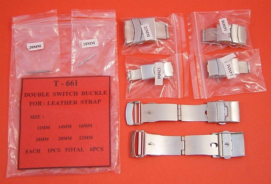 S/S D-SWITCH BUCKLE FOR LEATHER STRAP PACK-6