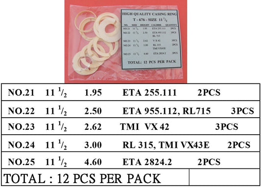 SWISS QUALITY CASE RING 11-1/2 IN 5 HEIGHT-12