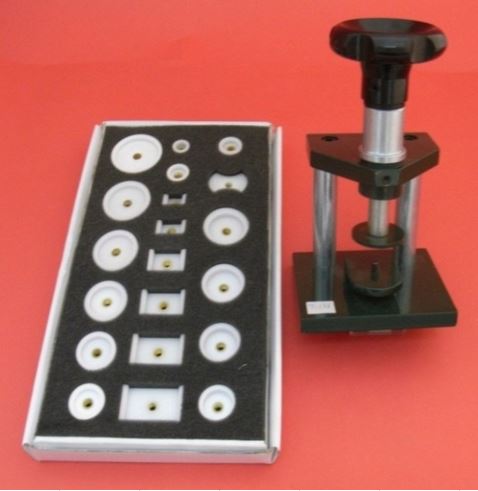 GLASS PRESS WITH 20 SCREW BUSHING DIES