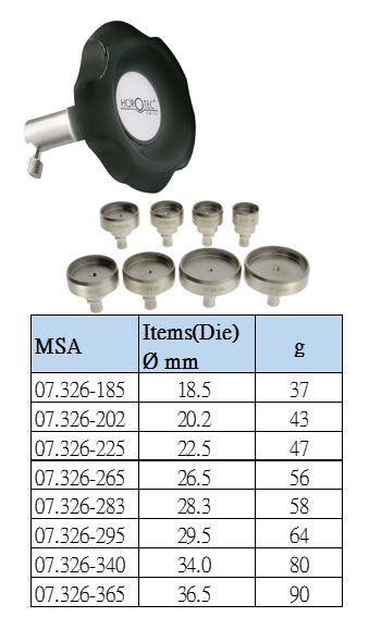 ASSORTMENT OF STEEL DIES WITH HANDLE