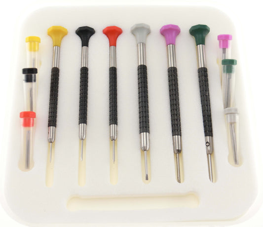 SET OF 6 S-DRIVERS Ø0.8-2.0 W@2 SPARE BLADE