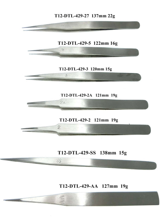 S/S TWEEZER T12-DTL-429ASS SELL IN SINGLE PC