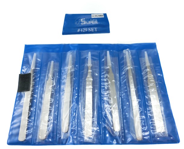 S/S TWEEZER SET(7PCS IN POUCH)