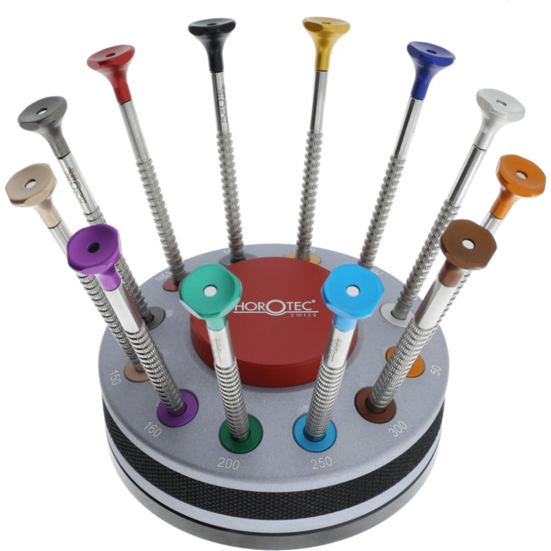 SET OF 12 SCREWDRIVER IN TURNING STAND