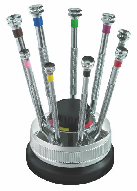 SCREW DRIVER SET IN ROTATING STAND-9PCS