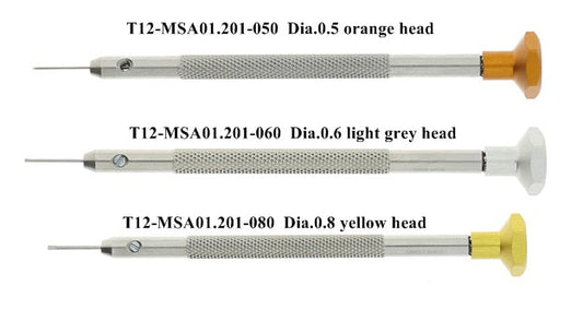 SCREWDRIVER Ø0.50mm KNURLED S/S W/AL HEAD